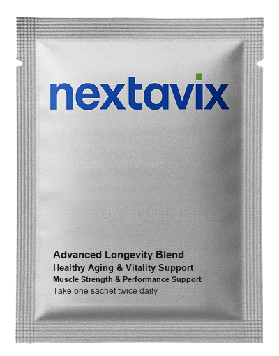 Nextavix™ sachet — Advanced Longevity Blend. Take one sachet twice daily.